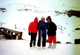 Getting ready to ski down the Turoa slope