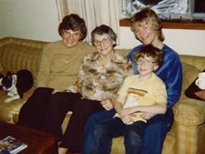 Louise, Phyllis, Chris + Travis -1981