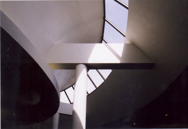 Photo of a closeup of the structure that holds the skylight.