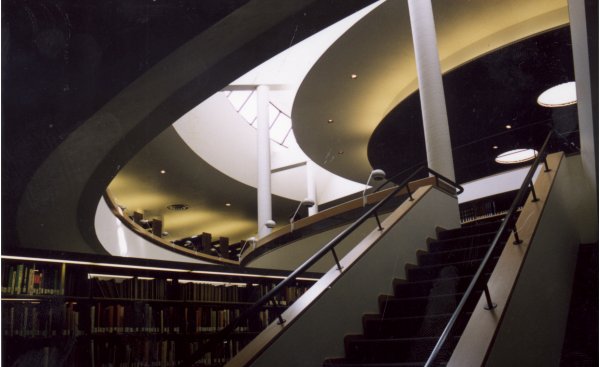 Photo from the lower floor looking back up the stairs.