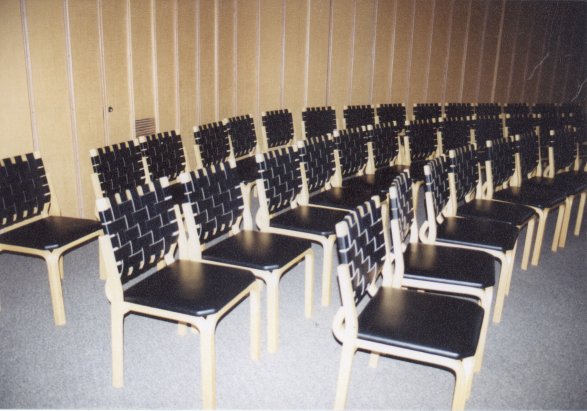 Photo of the meeting room with a view of some Aalto furniture.