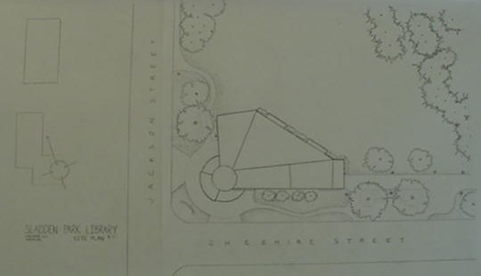 Site plan of the library including the immediate surroundings.