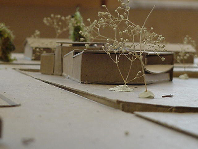 Model on site model: view of library when approaching it on bike.