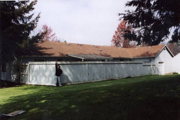 Photo of the back of the office; facing north-west. Gary W is the scale figure.
