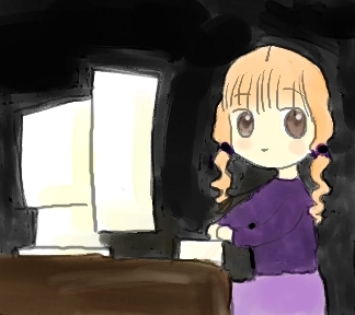 Arisa at her computer!