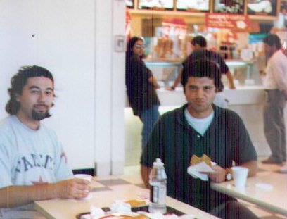 Haluk and Alper eating in Dallas