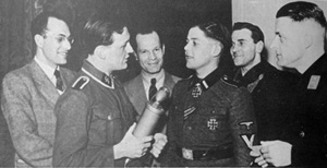 SS-Rottenfhrer Gerardus Mooyman is being interviewed after winning the Knights Cross