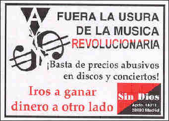 Fuera la usura de la msica revolucionaria