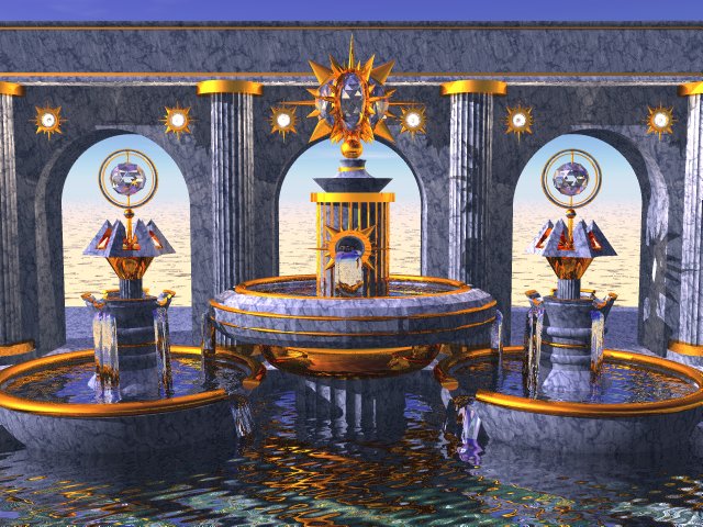 Gosh I am proud of this one. The waterfall pieces were modeled in Rhino 3D.