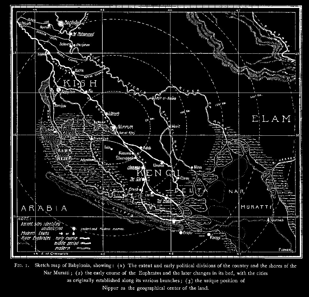 Map Showing Nippur's Central Location