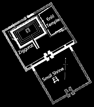 Plan of the area dedicated to the worship of Enlil