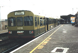 8318 leads a DART EMU rake at Howth