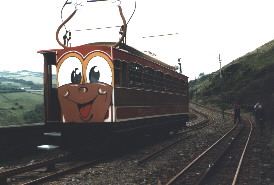 Martin the mountain tram en-route to Snaefell summit
