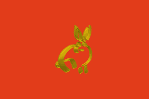 Chinese Red Golden Hare Background