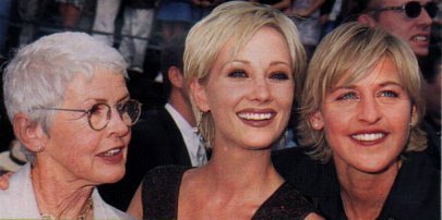 Ellen and Betty DeGeneres with Anne Heche - link to 