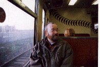 Brian on a train