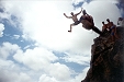 Florent and Misti in a tandem jump.  Misti in another of her famous flips!