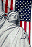 Statue of Liberty and Am. Flag