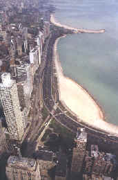 Michigan lake from Hancock observatory