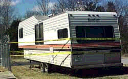 Photo: Chester News &Reporter -- The poker machines seized by authorities were housed inside the camper/trailer, behind the Best Bet convenience store, located on Lancaster Street in Chester.