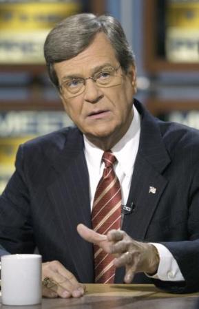 Senate Minority Leader Trent Lott, R-Miss., talks about the war on terrorism on NBC's Meet the Press Sunday, March 3, 2002 in Washington. (AP Photo/Meet the Press, Alex Wong)